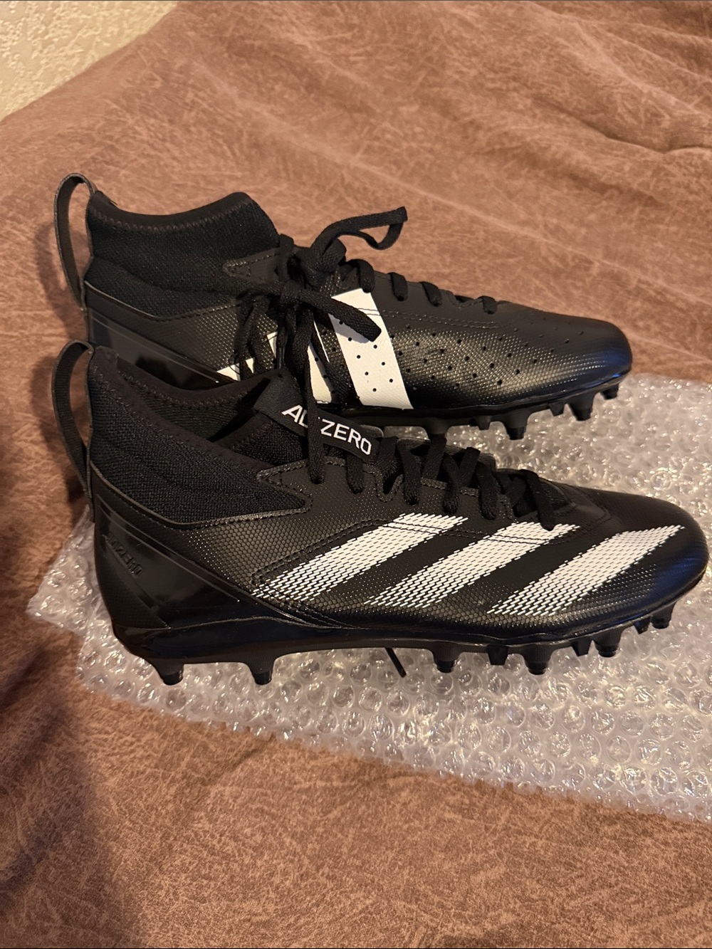 adidas Men’s Black & White ALT-Zero Athletic Cleats Football 5.5